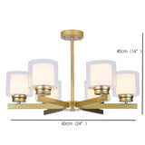 Modern 6 Light Glass Candlestick Chandelier Elegant Metal Ceiling Light Fixture