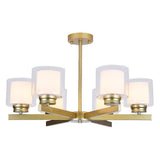 Modern 6 Light Glass Candlestick Chandelier Elegant Metal Ceiling Light Fixture