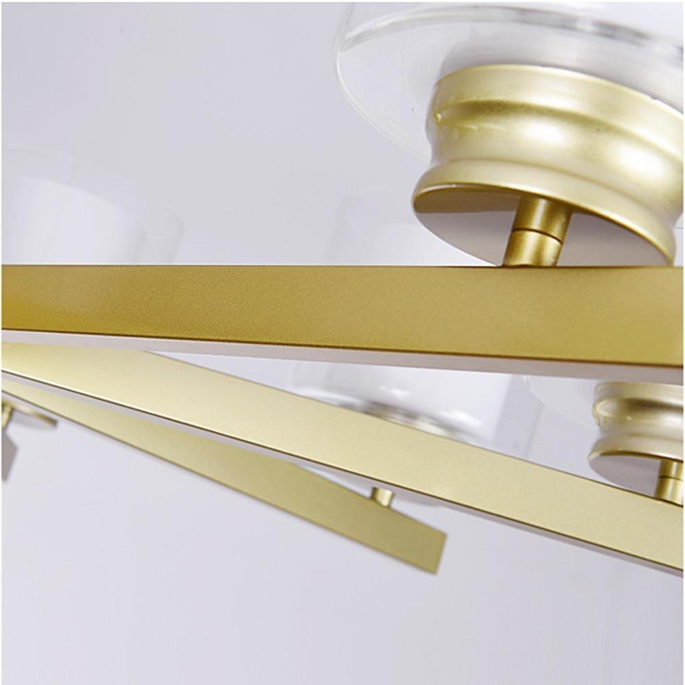 Modern 6 Light Glass Candlestick Chandelier Elegant Metal Ceiling Light Fixture
