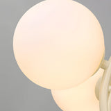 Modern 6 Light Glass Globe Chandelier in Beige French Style 20 Inch Pendant Lighting