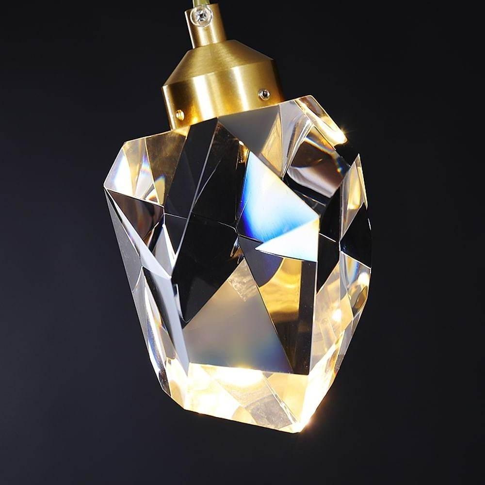 Modern 6 Light Gold Crystal LED Nordic Chandelier Electroplated Hanging Ceiling Lamp