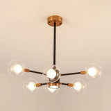 Modern 6 Light Gold Glass Chandelier Kitchen Island LED Pendant Lighting Fixture