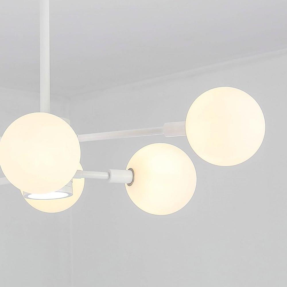 Modern 6 Light Gold Glass Chandelier Kitchen Island LED Pendant Lighting Fixture