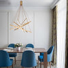 Modern 6 Light LED Cluster Pendant Chandelier with Multiple Sticks Design for Dining Room