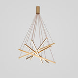 Modern 6 Light LED Cluster Pendant Chandelier with Multiple Sticks Design for Dining Room