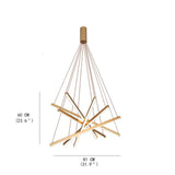 Modern 6 Light LED Cluster Pendant Chandelier with Multiple Sticks Design for Dining Room