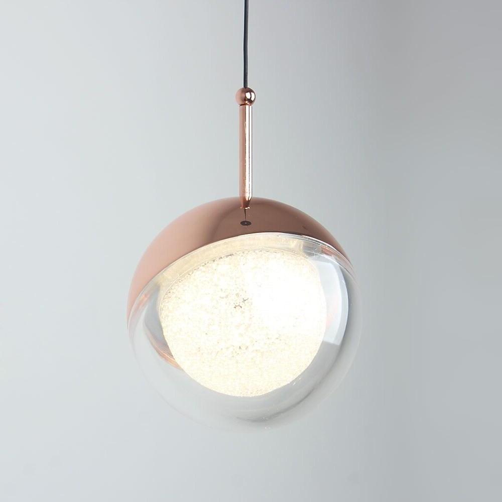 Modern 6 Light Mini Globe Cluster Chandelier Metal and Acrylic Pendant Hanging Ceiling Light