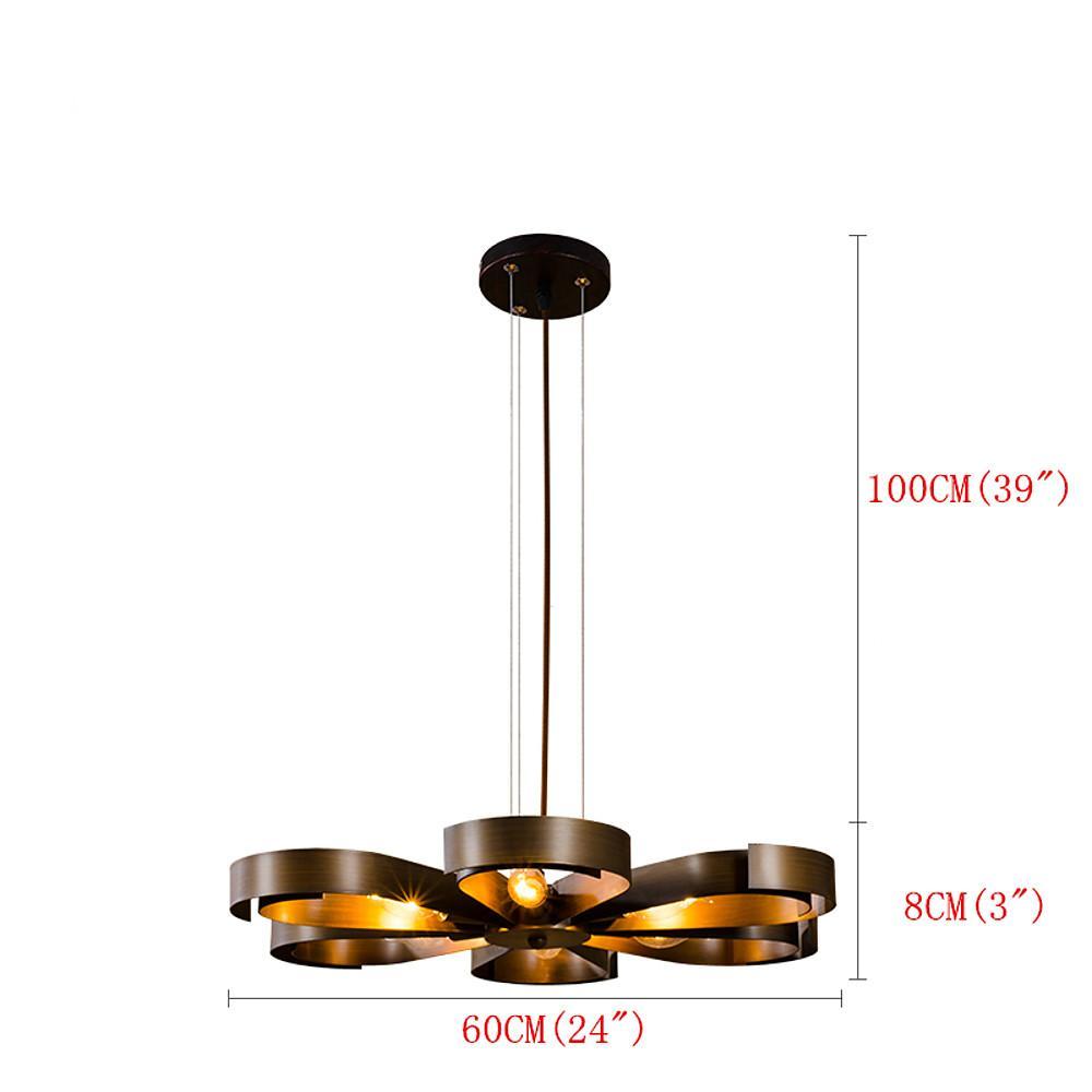 Modern 6 Light Petal Shaped LED Chandelier Pendant Light Flower Design Metal Hanging Lamp