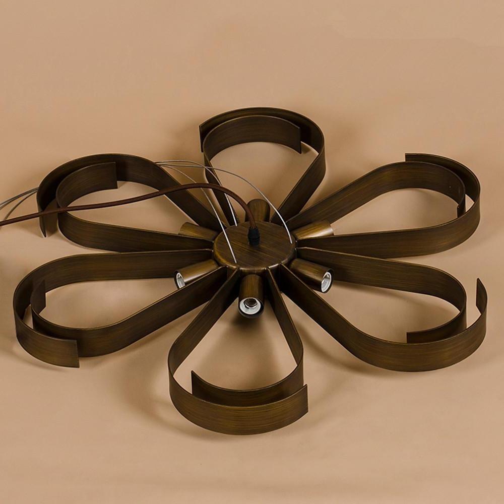 Modern 6 Light Petal Shaped LED Chandelier Pendant Light Flower Design Metal Hanging Lamp
