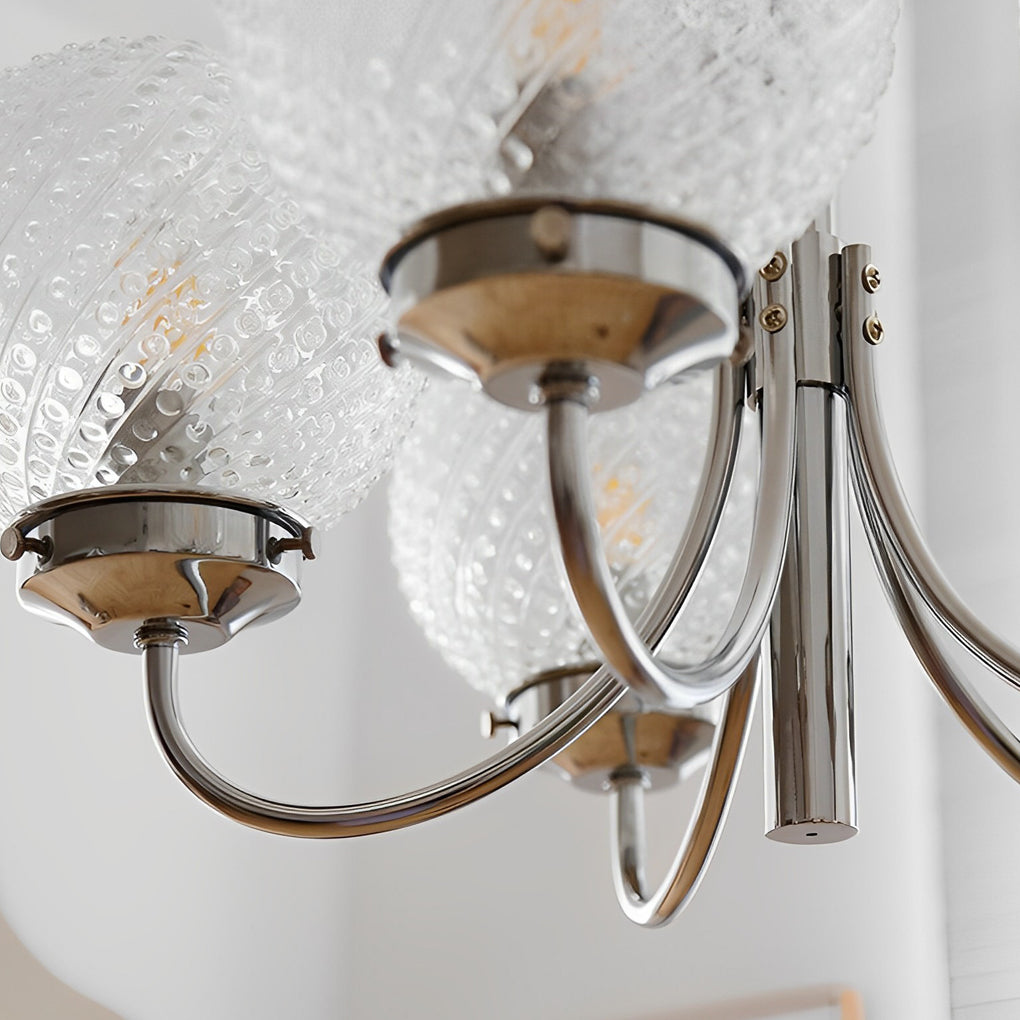 Modern 6 Light Planet Glass Ball Chandelier Chrome Postmodern Hanging Pendant Light