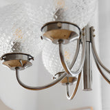 Modern 6 Light Planet Glass Ball Chandelier Chrome Postmodern Hanging Pendant Light