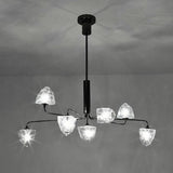 Modern 7 Light Mini Sputnik Chandelier with Glass Shades for Elegant Living Room Lighting