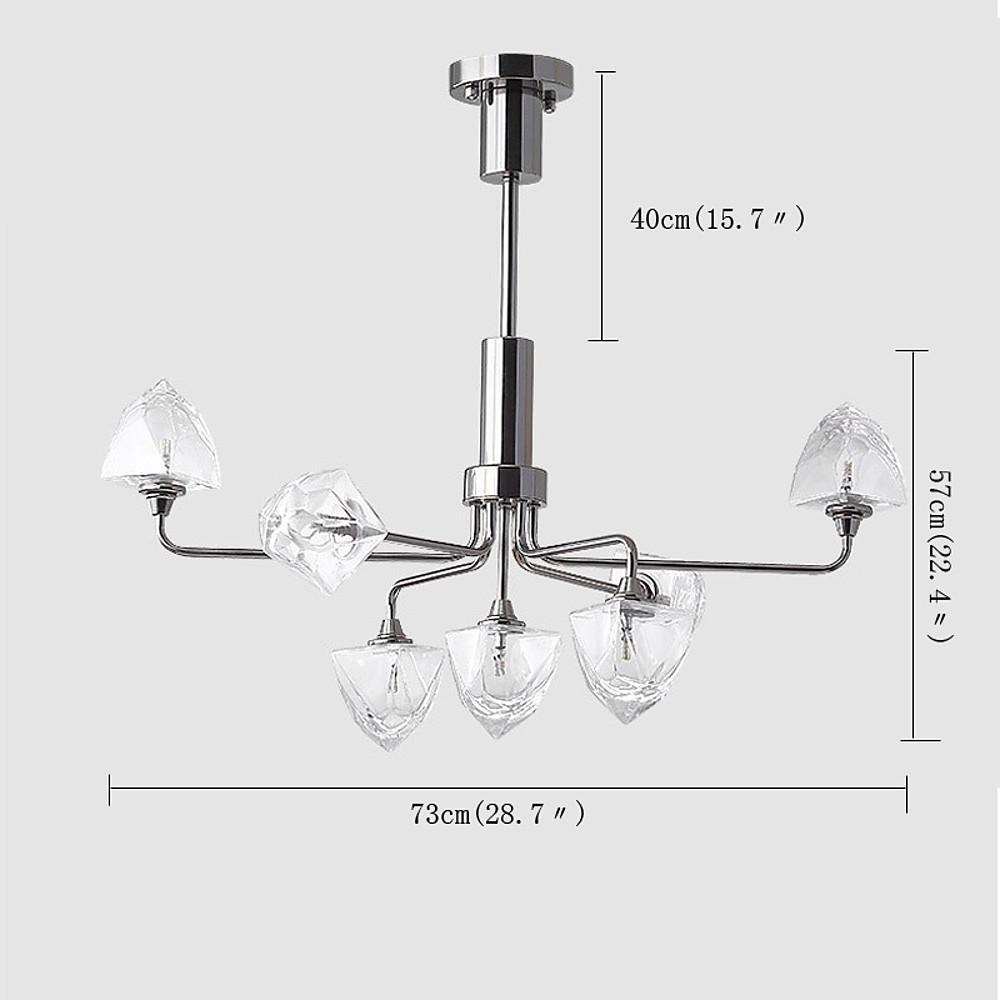 Modern 7 Light Mini Sputnik Chandelier with Glass Shades for Elegant Living Room Lighting