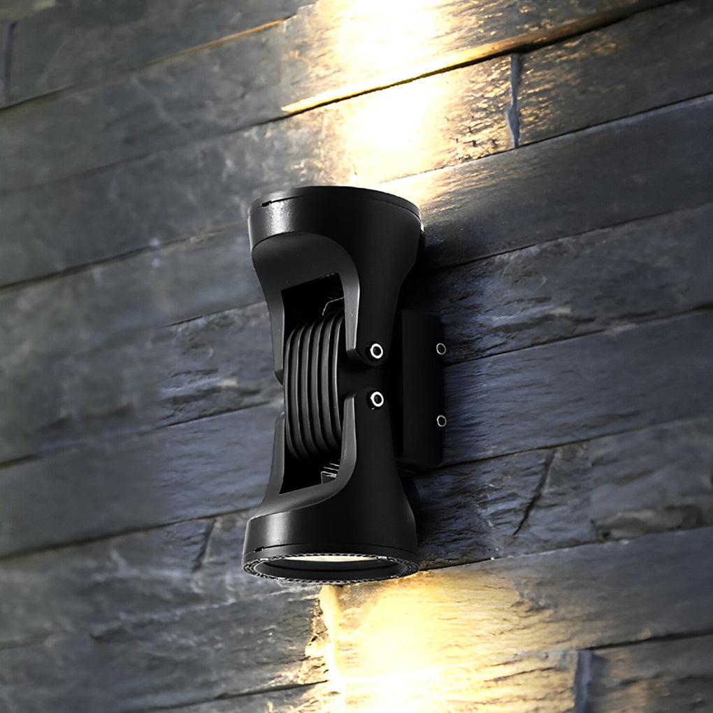 Modern 8 Inch LED Up Down Outdoor Wall Sconce with 2 Rotating Heads IP65 Waterproof Exterior Light