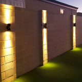 Modern 8 Inch LED Up Down Outdoor Wall Sconce with 2 Rotating Heads IP65 Waterproof Exterior Light
