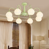 Modern 8 Light Bell Orchid Flower Glass Ceiling Fixture with Three Step Dimming