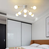 Modern 8 Light Gold Cluster Flush Mount Ceiling Light for Living Room Bedroom