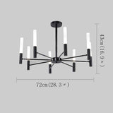 Modern 8 Light LED Candlestick Chandelier Electroplated Gold and Black Ceiling Hanging Light Fixture