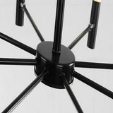 Modern 8 Light LED Candlestick Chandelier Electroplated Gold and Black Ceiling Hanging Light Fixture