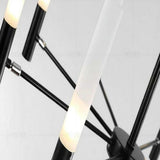 Modern 8 Light LED Candlestick Chandelier Electroplated Gold and Black Ceiling Hanging Light Fixture