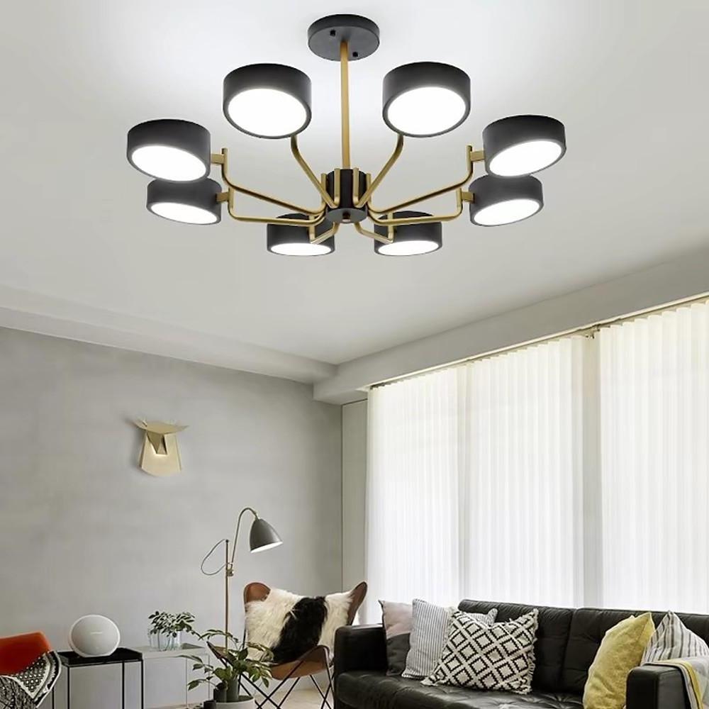 Modern 8 Light LED Sputnik Chandelier with Adjustable Color Temperature for Bedroom and Kids Room