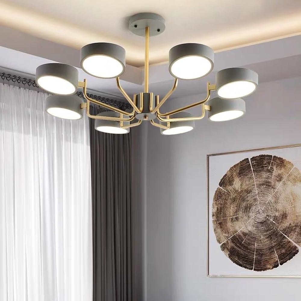 Modern 8 Light LED Sputnik Chandelier with Adjustable Color Temperature for Bedroom and Kids Room