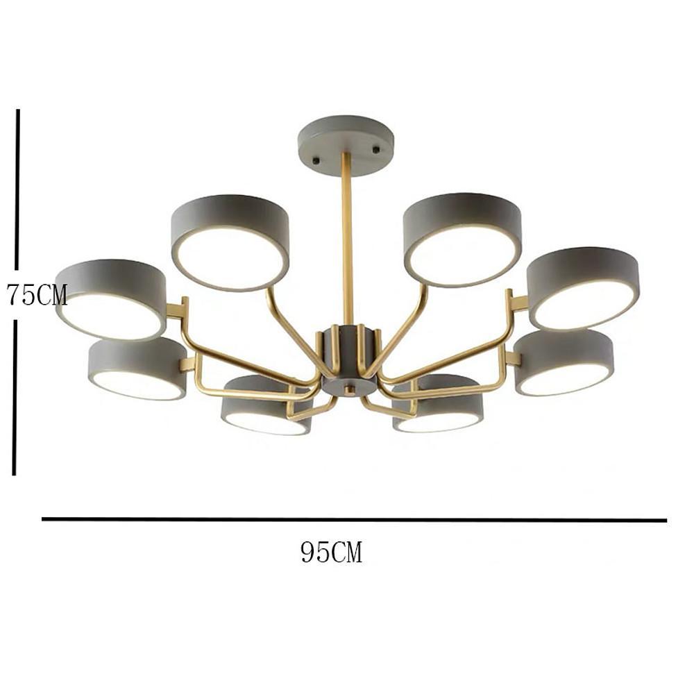 Modern 8 Light LED Sputnik Chandelier with Adjustable Color Temperature for Bedroom and Kids Room