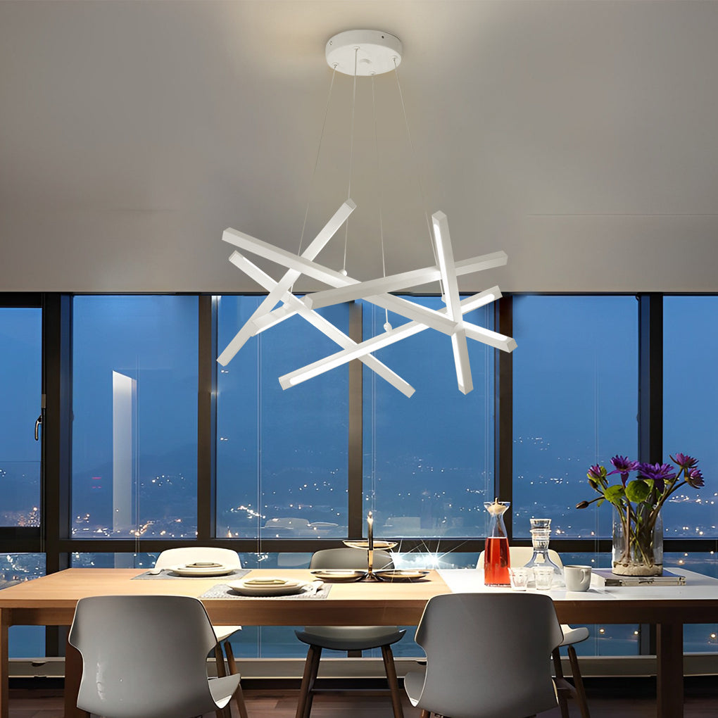 Modern 8 Light LED Sputnik Pendant Lamp Nordic Style Chandelier for Kitchen Island Dining Room and Bedroom
