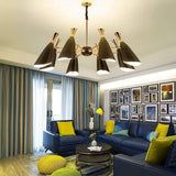 Modern 8 Light Nordic LED Chandelier Electroplated Metal Ceiling Fixture for Dining Room