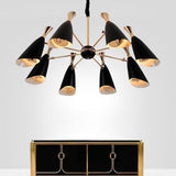Modern 8 Light Nordic LED Chandelier Electroplated Metal Ceiling Fixture for Dining Room