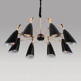 Modern 8 Light Nordic LED Chandelier Electroplated Metal Ceiling Fixture for Dining Room