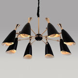 Modern 8 Light Nordic LED Chandelier Electroplated Metal Ceiling Fixture for Dining Room