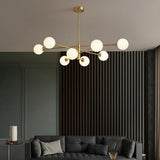 Modern 8 Light Sputnik Globe Cluster Geometric Pendant Chandelier for Living Room