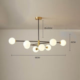 Modern 8 Light Sputnik Globe Cluster Geometric Pendant Chandelier for Living Room