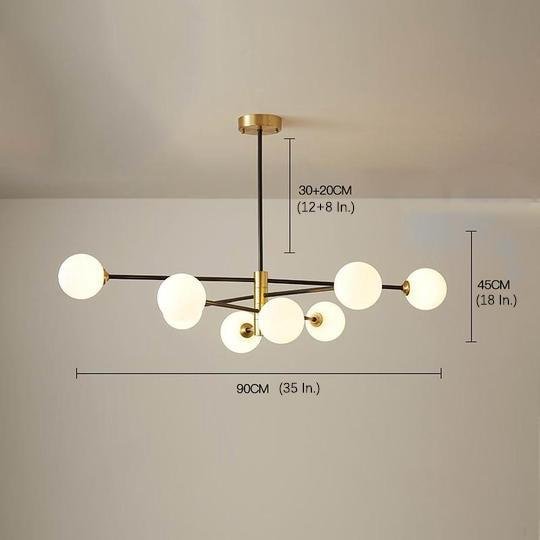 Modern 8 Light Sputnik Globe Cluster Geometric Pendant Chandelier for Living Room