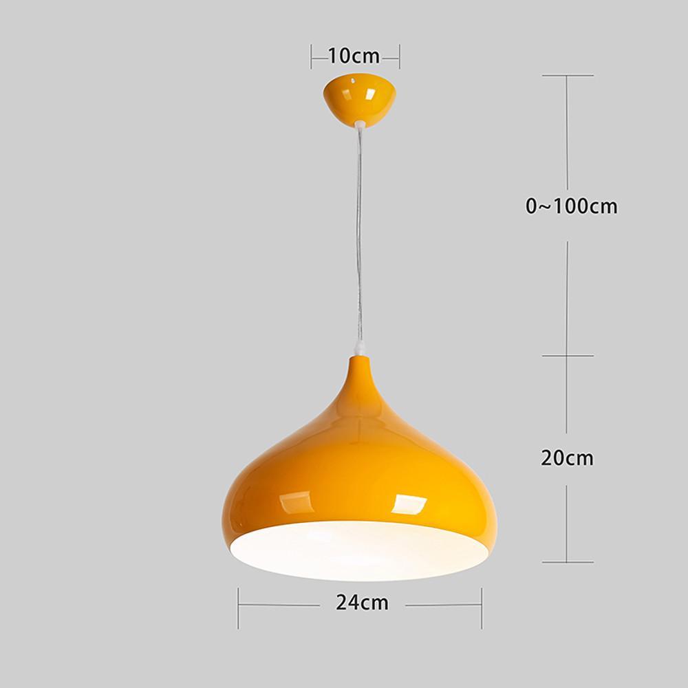 Modern 9 Inch Metal Dome Pendant Light Colorful Bowl Shaped Hanging Lamp for Kitchen and Dining Room