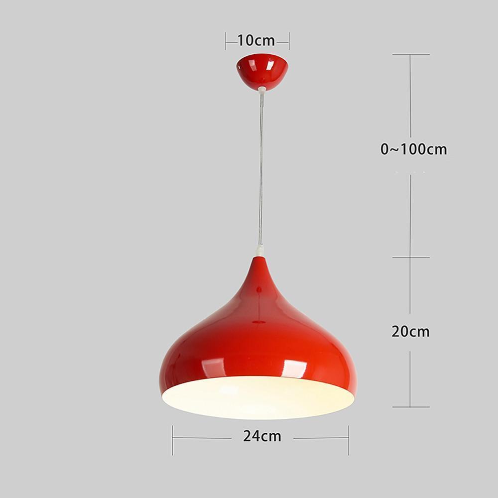 Modern 9 Inch Metal Dome Pendant Light Colorful Bowl Shaped Hanging Lamp for Kitchen and Dining Room