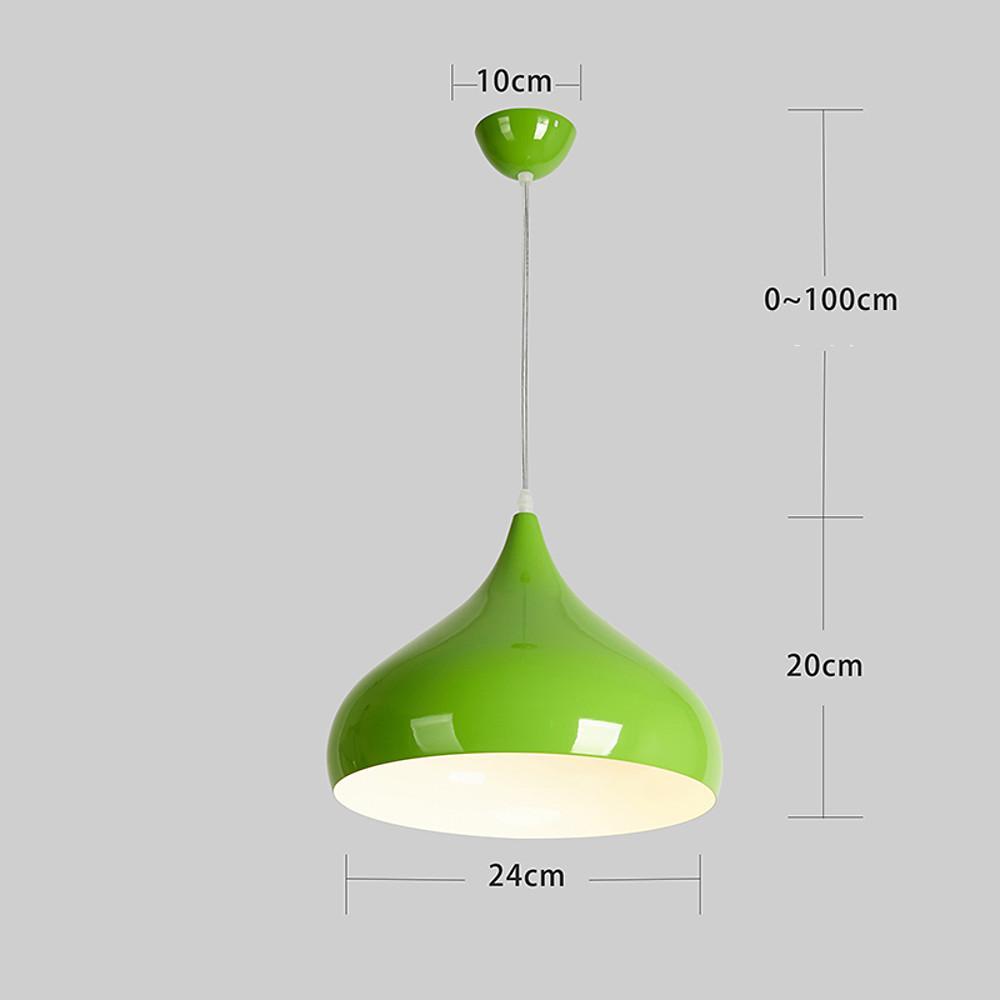 Modern 9 Inch Metal Dome Pendant Light Colorful Bowl Shaped Hanging Lamp for Kitchen and Dining Room