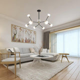 Modern 9 Light Glass Sputnik Chandelier Nordic LED Hanging Ceiling Light Fixture for Living Room and Dining Room