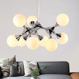 Modern 9 Light Globe Sputnik Bubble Chandelier Glass LED Ceiling Fixture for Dining Room