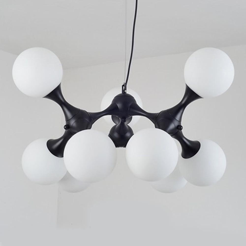 Modern 9 Light Globe Sputnik Bubble Chandelier Glass LED Ceiling Fixture for Dining Room