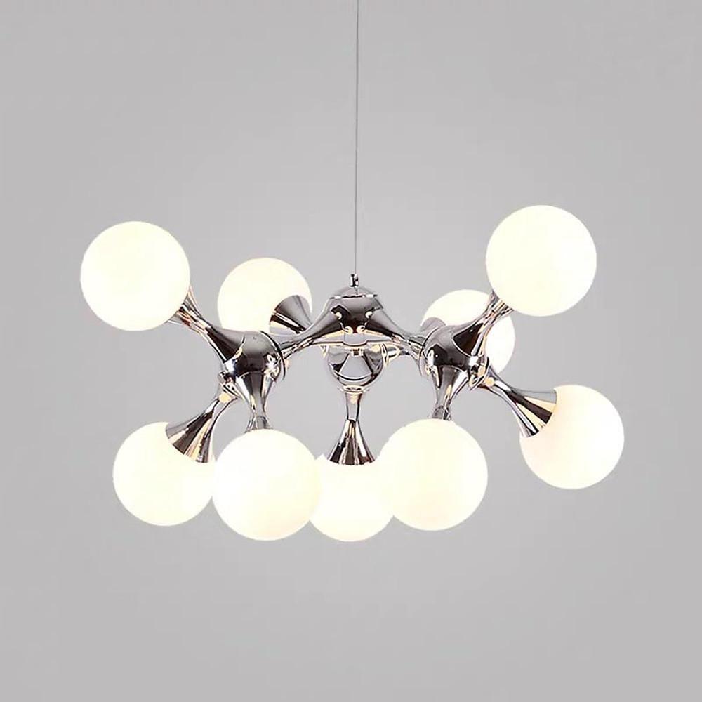 Modern 9 Light Globe Sputnik Bubble Chandelier Glass LED Ceiling Fixture for Dining Room