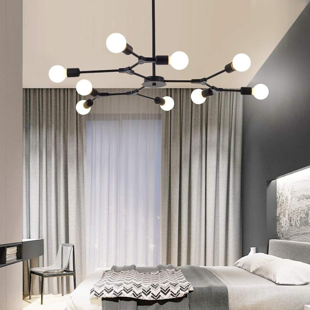 Modern 9 Light Sputnik Chandelier Contemporary LED Hanging Ceiling Pendant Light