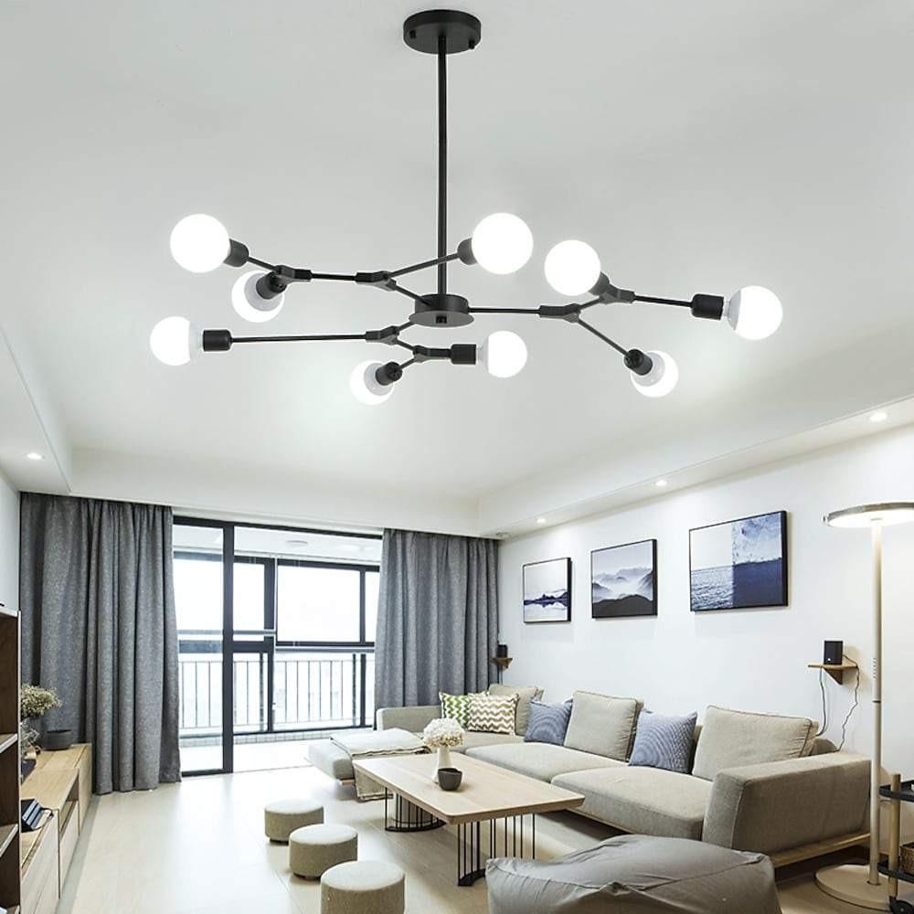 Modern 9 Light Sputnik Chandelier Contemporary LED Hanging Ceiling Pendant Light