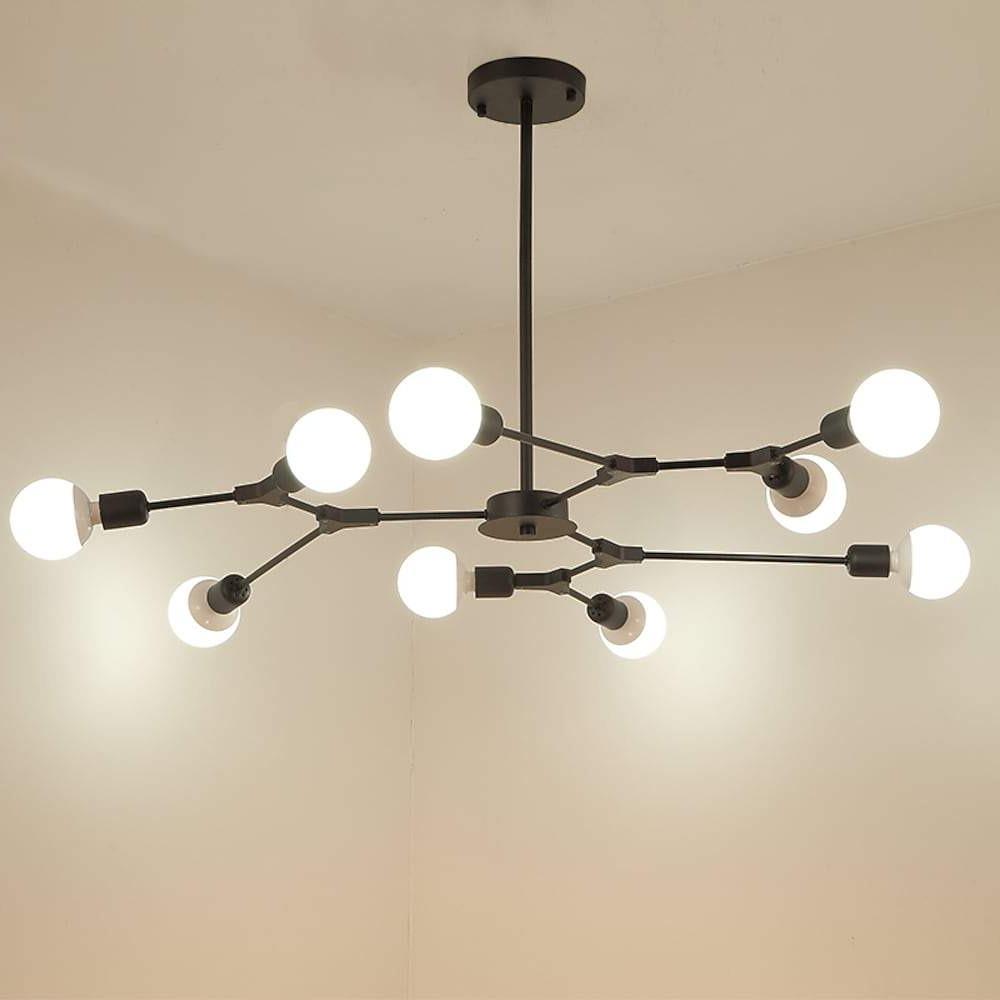 Modern 9 Light Sputnik Chandelier Contemporary LED Hanging Ceiling Pendant Light