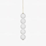Modern Abacus Glass Globe Pendant Light Modular LED Vertical Hanging Lamp in Gold