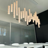 Modern Abacus Glass Globe Pendant Light Modular LED Vertical Hanging Lamp in Gold