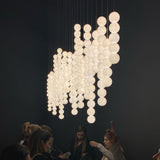 Modern Abacus Glass Globe Pendant Light Modular LED Vertical Hanging Lamp in Gold