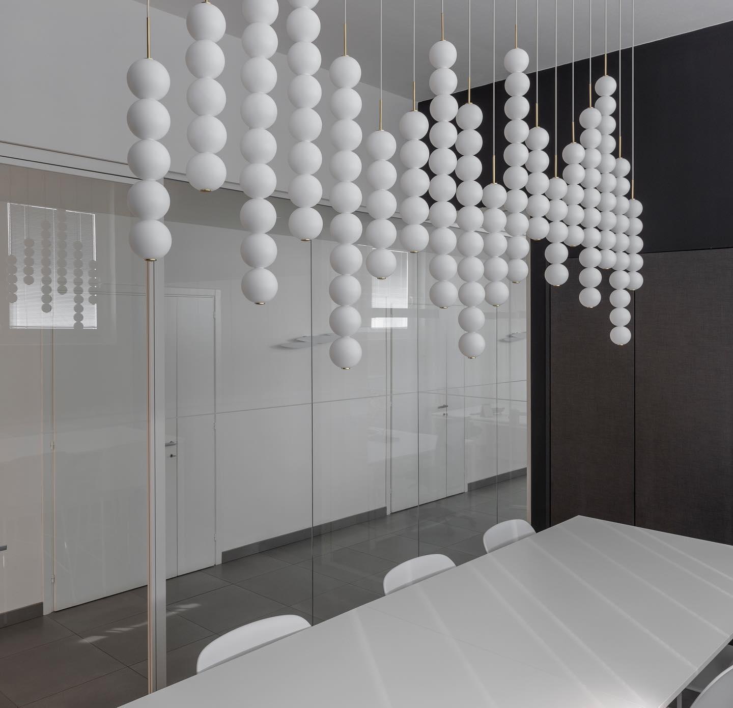 Modern Abacus Glass Globe Pendant Light Modular LED Vertical Hanging Lamp in Gold