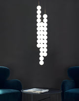 Modern Abacus Glass Globe Pendant Light Modular LED Vertical Hanging Lamp in Gold